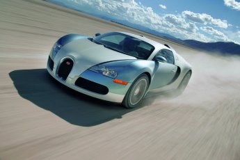 Bugatti Veyron 16.4 front side view speeding