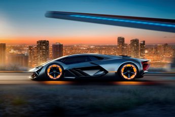 Lamborghini Terzo Millennio side view illuminated