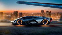 Lamborghini Terzo Millennio side view illuminated