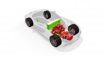 McLaren P1 hybrid powertrain view