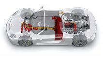 Porsche 918 Spyder hybrid powertrain view