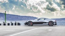 Rimac Concept One side view with sky