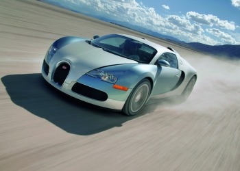 Bugatti Veyron 16.4 front side view speeding