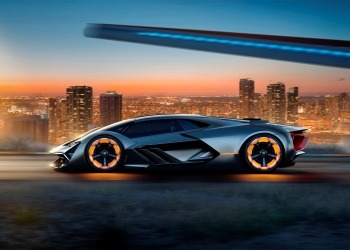Lamborghini Terzo Millennio side view illuminated