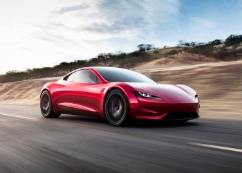 Tesla Roadster front side view